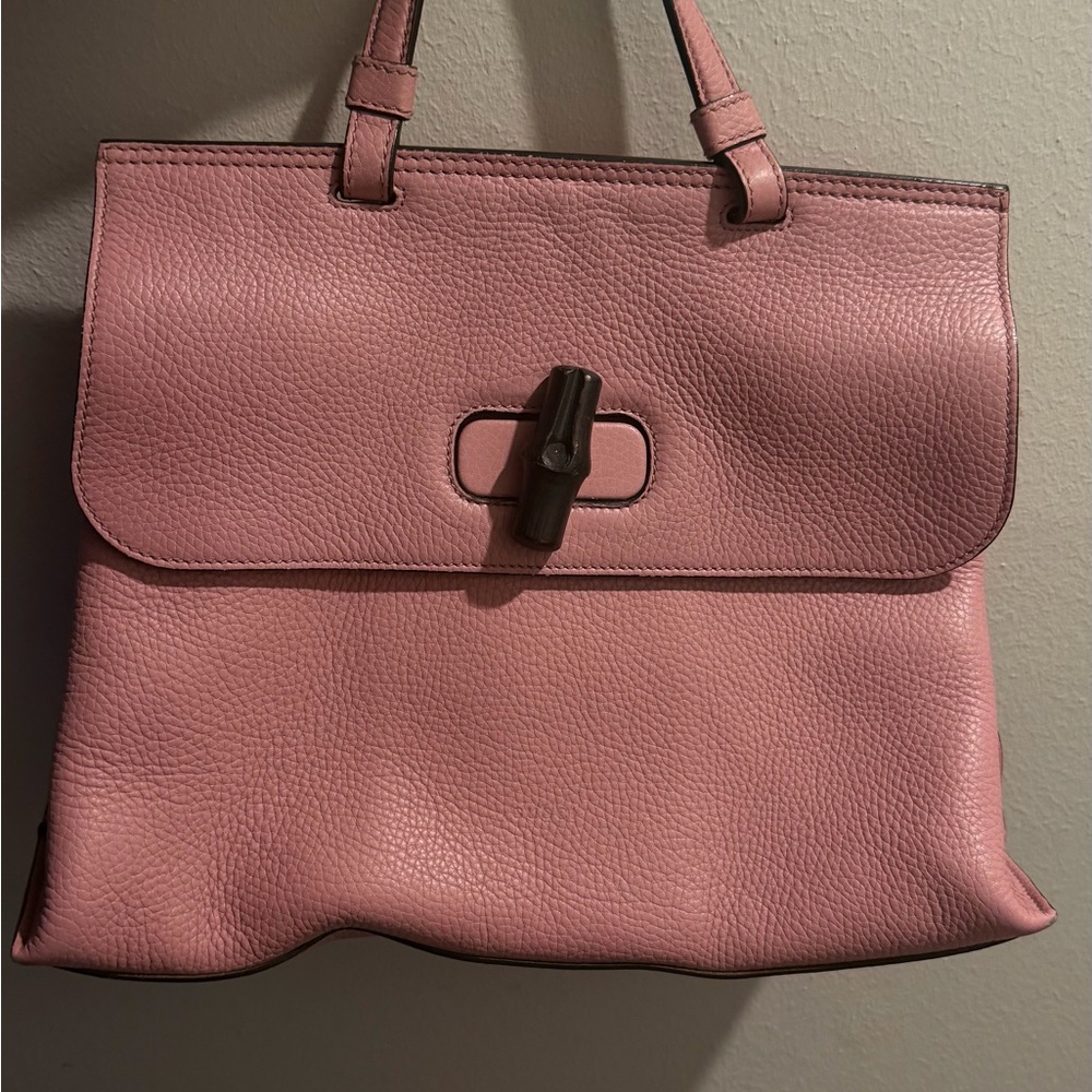 Gucci Pink Leather Tote Bag